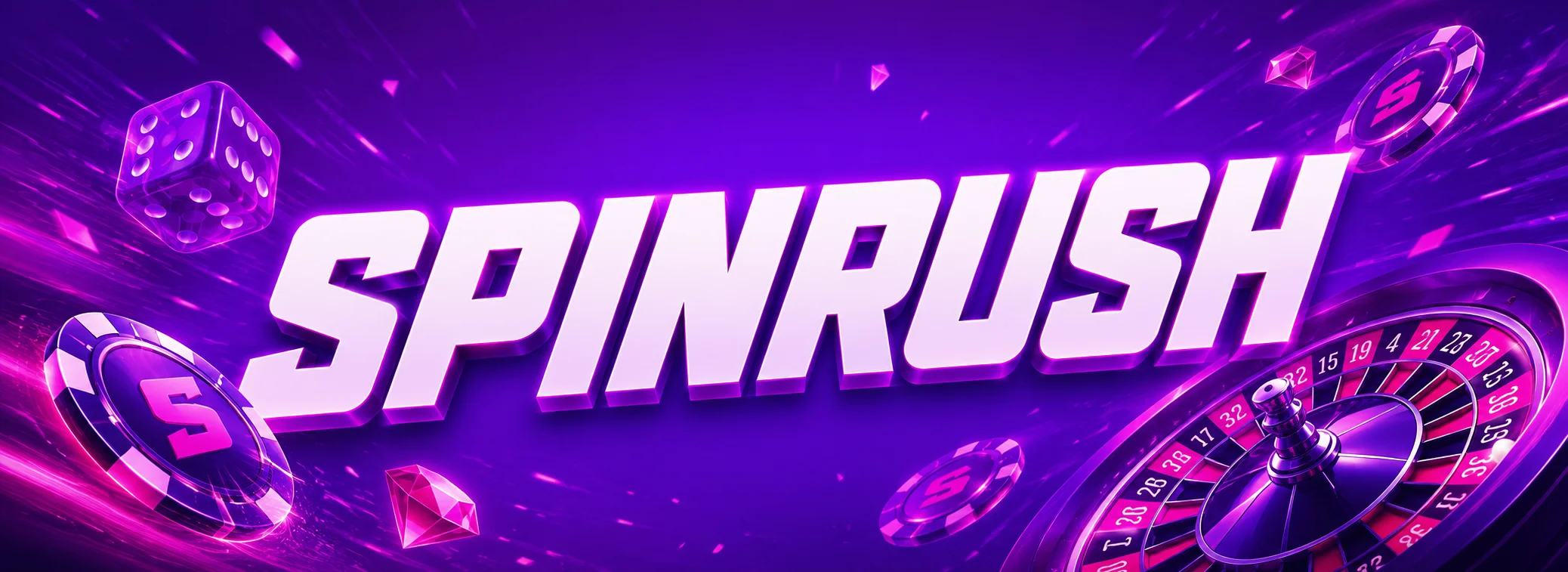 Spinrush Casino UK welcome bonus banner - 100% up to £500 plus 100 free spins